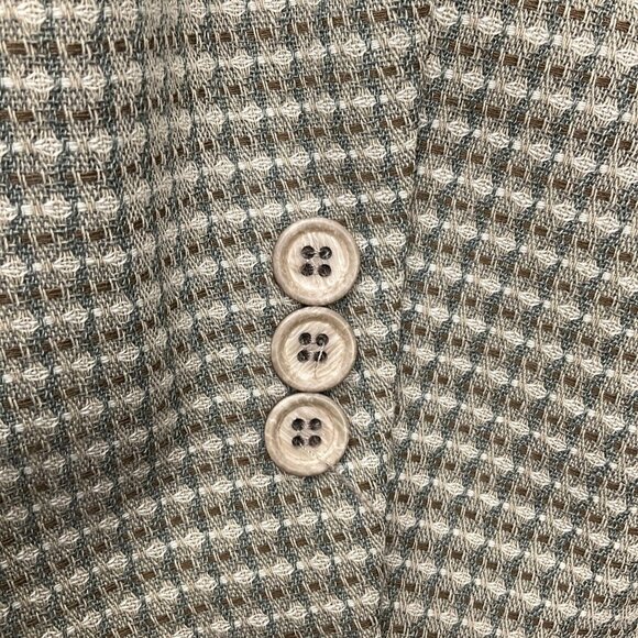 Bachrach Blazer Men 42L‎ Beige Gray Check Woven Classic Jacket Wool Canada VTG - Picture 4 of 15